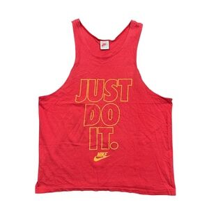 Vintage 80s Nike USA Made Just Do It Distressed Single Stitch Tanktop Mens L